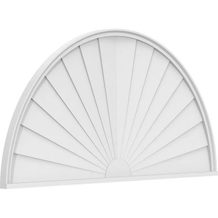 Ekena Millwork Half Round Sunburst Architectural Grade PVC Pediment, 66"W x 33"H x 2"P PEDPS066X330HRO01